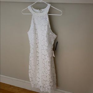 lulus white floral body con dress